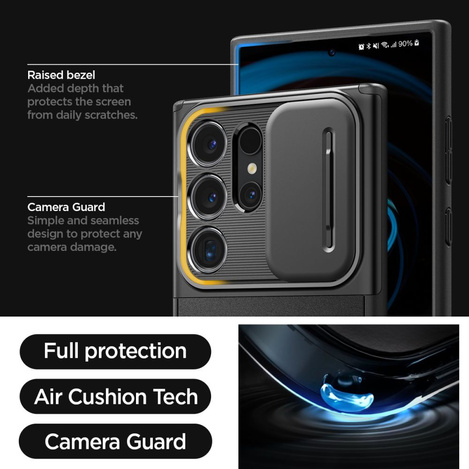 Spigen Optik Armor Hülle für Samsung Galaxy S24 Ultra – Schwarz