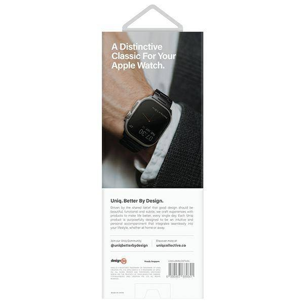 Armband für APPLE WATCH 4 / 5 / 6 / 7 / 8 / SE / ULTRA (42 / 44 / 45 / 49 MM) UNIQ Osta Stainless Steel silber