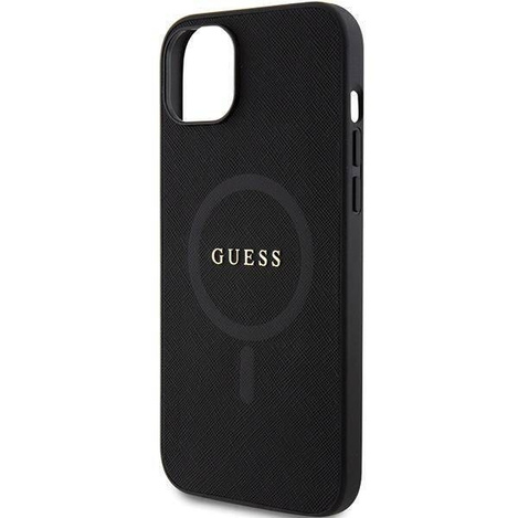 Original Case APPLE IPHONE 15 PLUS Guess Hardcase Saffiano MagSafe (GUHMP15MPSAHMCK) black