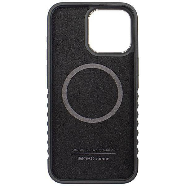 Audi Echtledertasche mit MagSafe für iPhone 15 Pro Max – Schwarz und Rot