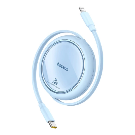 Baseus Free2Pull einziehbares USB-C/ Lightning -Kabel 20 W 1 m – blau