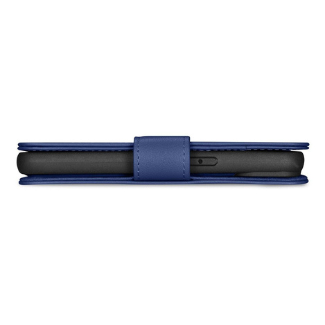 iCarer Wallet Case 2in1 etui iPhone 14 skórzany pokrowiec z klapką Anti-RFID niebieski (WMI14220725-BU)