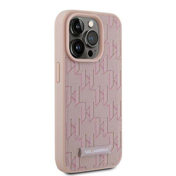 Karl Lagerfeld KLHMP15LPKHPORPP iPhone 15 Pro 6.1" hardcase różowy/pink Leather Monogram Metal Logo