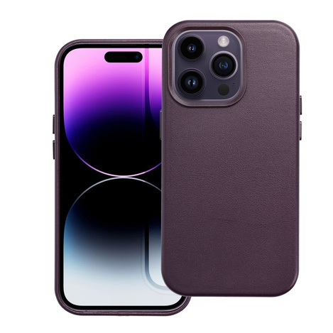 Futerał LEATHER MAG COVER kompatybilny z MagSafe do IPHONE 16 Plus ciemny fioletowy