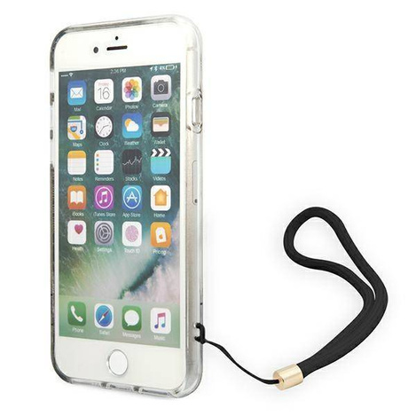 Schutzhülle IPHONE SE 2022 / SE 2020 / 7 / 8 Guess Hardcase 4G Print Strap (GUOHCI8H4STW) braun