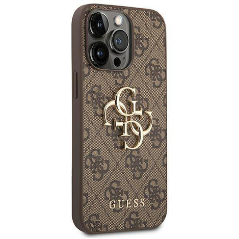 Guess 4G Big Metal Logo - Etui iPhone 14 Pro (brązowy)