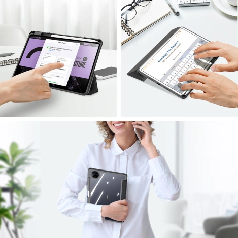 Dux Ducis Toby Hülle für Huawei MatePad Pro 11'' (2022) Cover mit S Pen Pen Smart Cover Ständer Schwarz