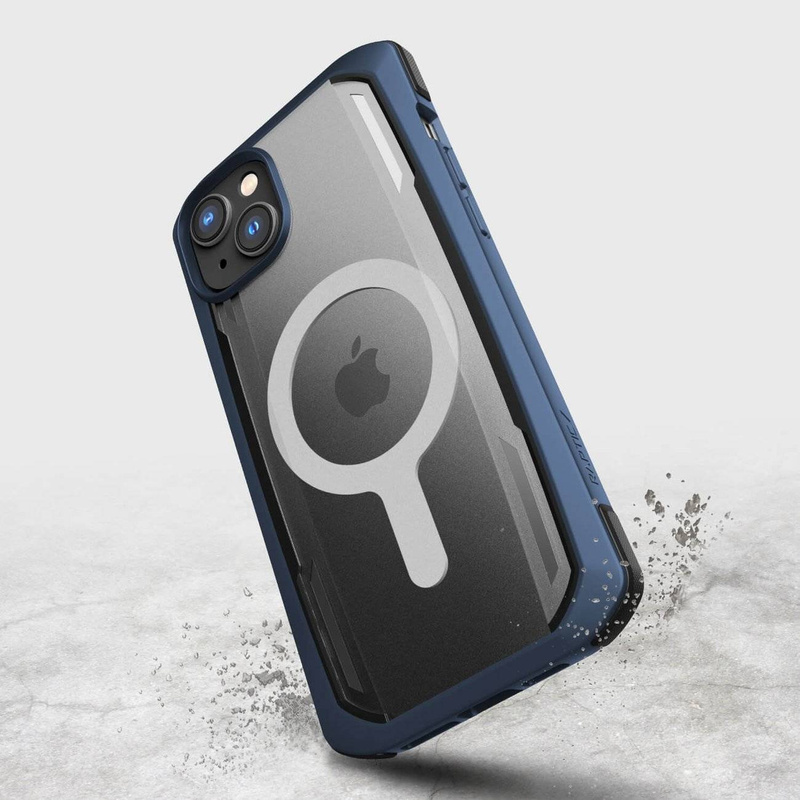 Raptic X-Doria Secure Case iPhone 14 mit gepanzerter blauer MagSafe-Hülle