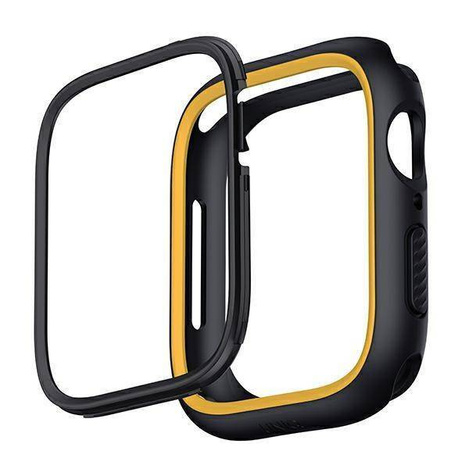 UNIQ etui Moduo Apple Watch Series 4/5/6/7/8/SE 44/45mm czarny-musztardowy/midnight-mustard