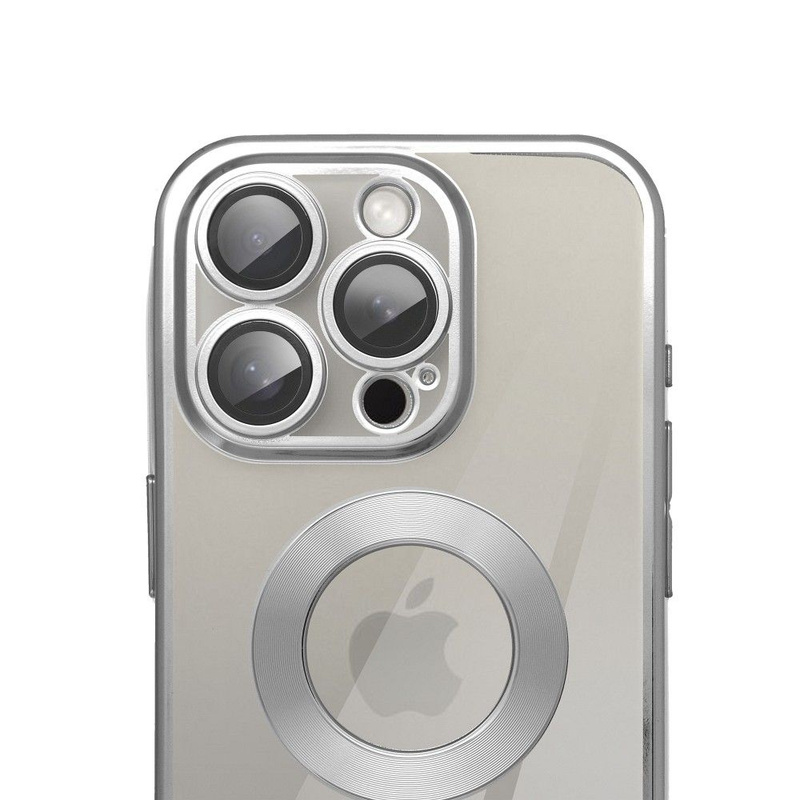 Futerał GLAM do IPHONE 15 Pro Max srebrny