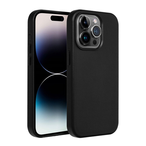 Futerał LEATHER MAG COVER kompatybilny z MagSafe do IPHONE 16 Plus czarny