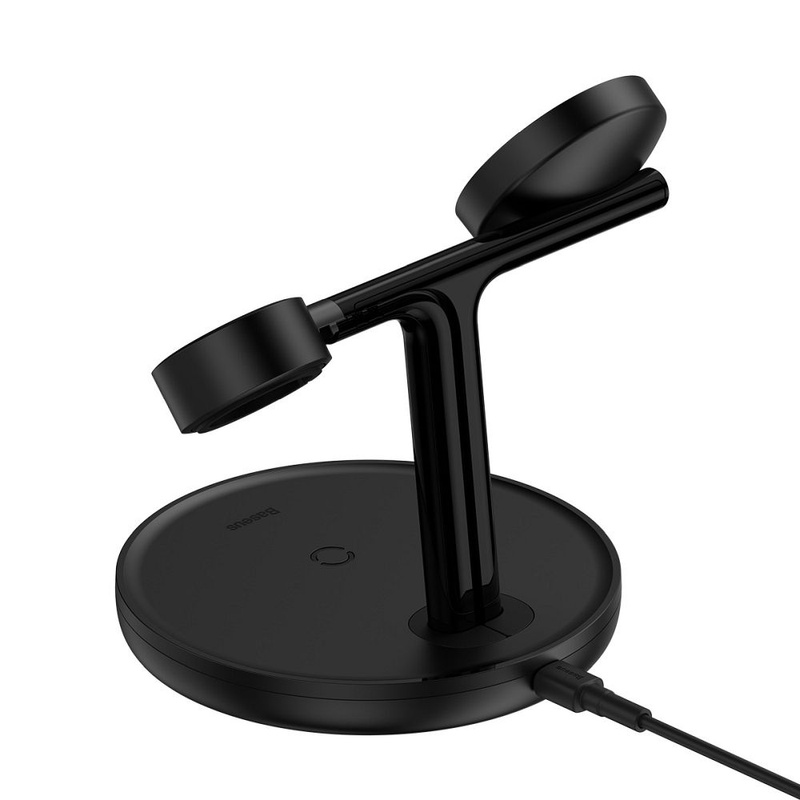 Baseus Swan stand 3in1 magnetic charger with USB Type C cable 1m black (WXTE000101)