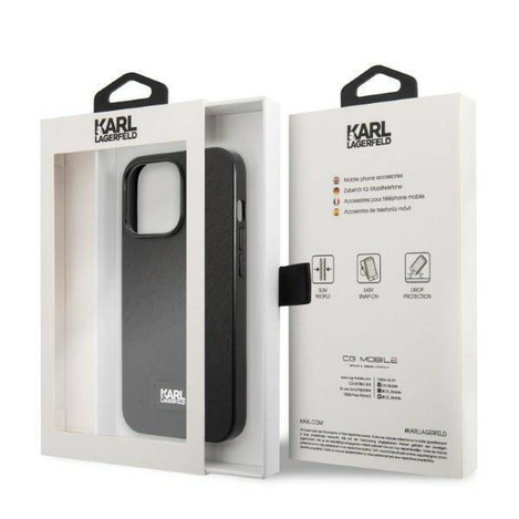 Original Case IPHONE 13 PRO MAX Karl Lagerfeld Hardcase Saffiano Plaque black