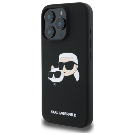 Karl Lagerfeld KLHMP16LSKCHPPLK iPhone 16 Pro czarny/black HC MagSafe Sil Double Heads Print