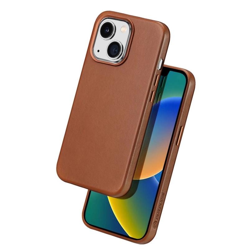 Dux Ducis Naples iPhone 14 Plus Hülle magnetische Leder MagSafe Hülle braun