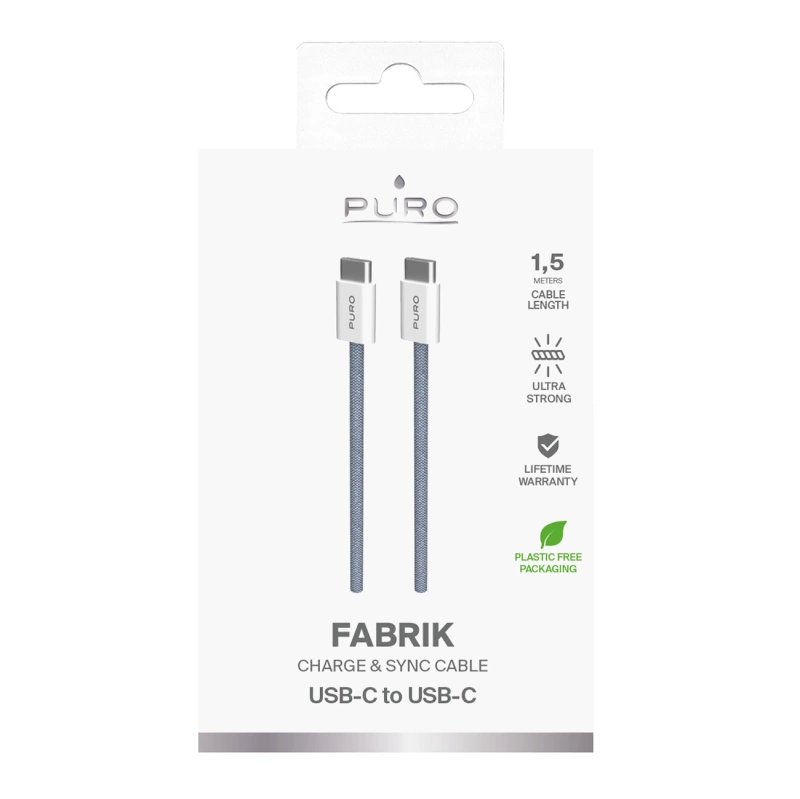 Puro Fabrik 60W USB-C – USB-C-Kabel 1,5 m – blau