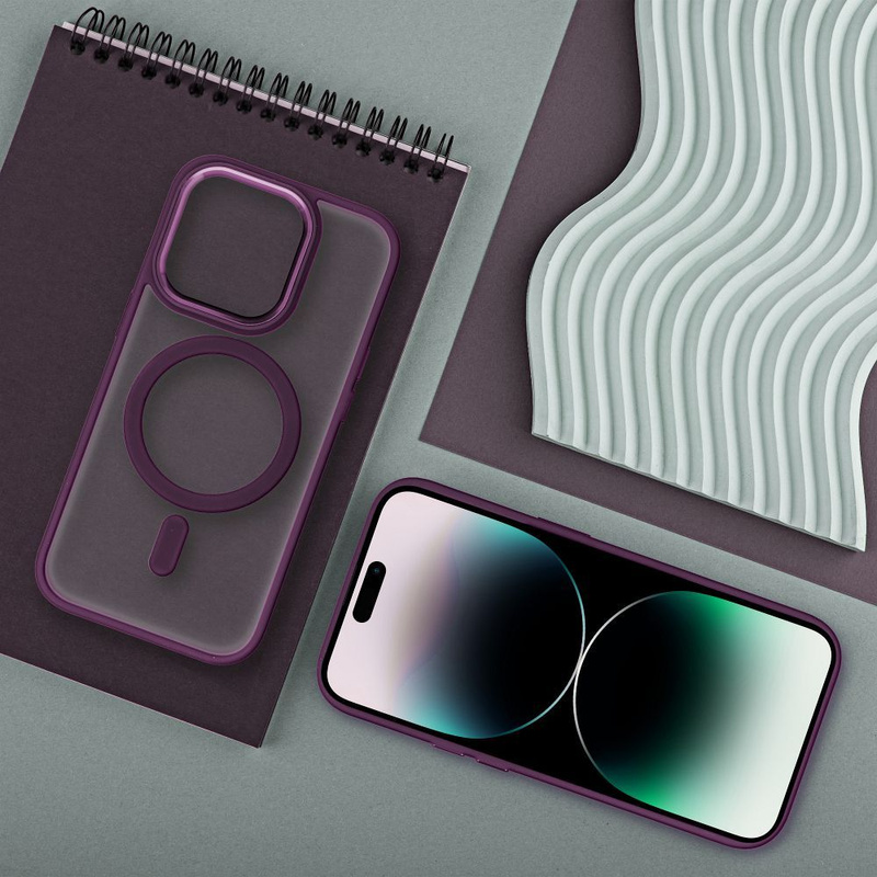 Futerał MATTE MAG COVER kompatybilny z MagSafe do SAMSUNG S25 PLUS czerwony