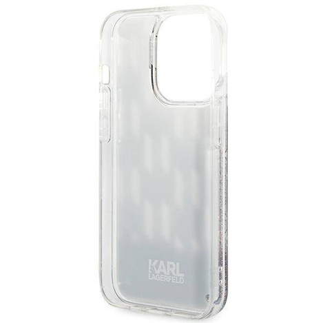 Original Handyhülle IPHONE 14 PRO MAX Karl Lagerfeld Hardcase Liquid Glitter Monogram (KLHCP14XLMNMK) schwarz