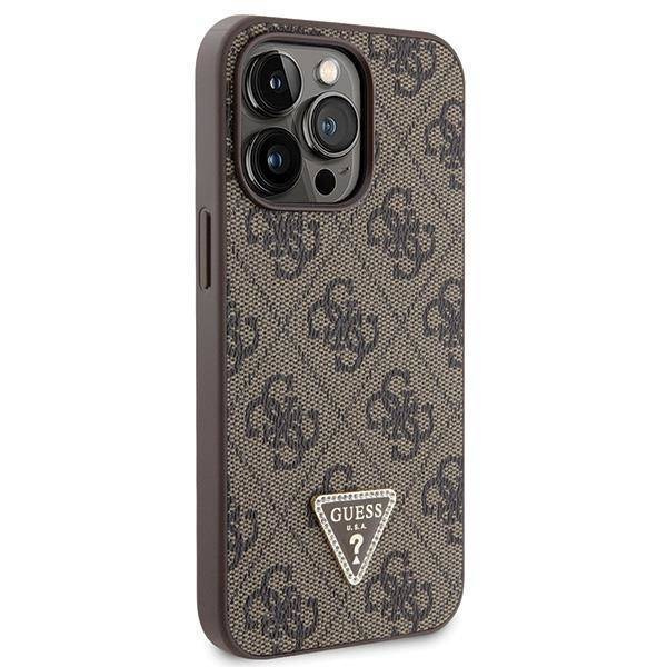 Original Handyhülle IPHONE 13 PRO Guess Hardcase Crossbody 4G Metal Logo (GUHCP13LP4TDSCPW) braun