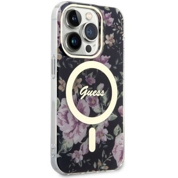 Guess GUHMP14LHCFWSK iPhone 14 Pro 6.1" black/black hardcase Flower MagSafe