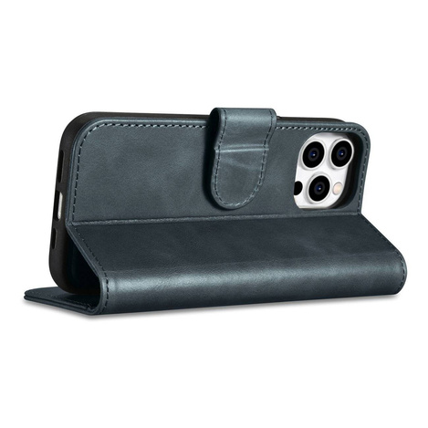 iCarer Oil Wax Wallet Case 2in1 Case iPhone 14 Pro Max Leather Flip Cover Anti-RFID Blue (WMI14220724-BU)