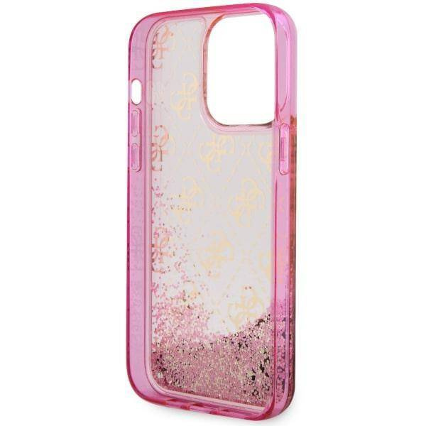 Guess, GUHCP14XLC4PSGP iPhone 14 Pro Max 6,7" rosa/rosa Hardcase Liquid Glitter 4G Transculent