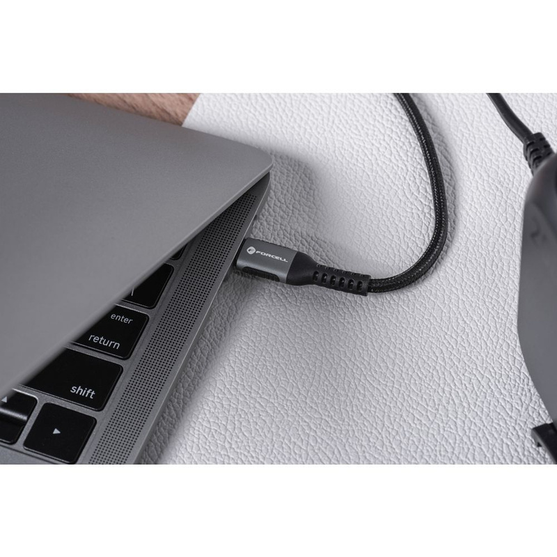 Kabel USB C do USB C Forcell F-Energy QC4.0 PD 5A 100W Cafule 0,5 m C260 czarny