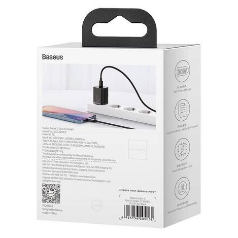 ŁAD SIEC BASEUS SUPER SI QC 1C 30W CZARNA/BLACK