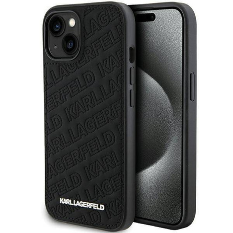 Karl Lagerfeld nakładka do iPhone 15 Plus 6,7&quot; KLHCP15MPQKPMK czarna HC QUILTED K PATTERN