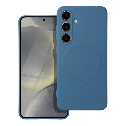Futerał SILICONE MAG COVER kompatybilny z MagSafe do SAMSUNG S25 niebieski