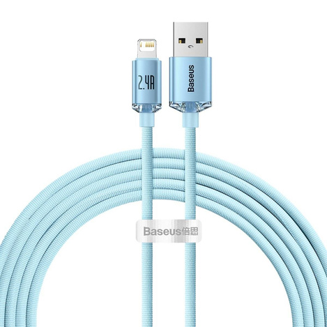 Baseus Crystal Shine Series USB-Kabel - Lightning 2,4A 20W 2m blau (CAJY001203)