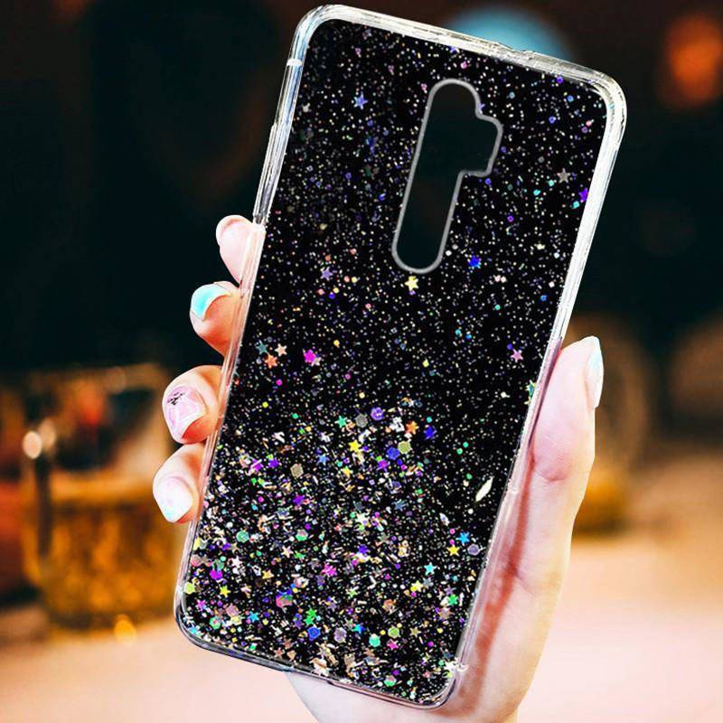 Case IPHONE 14 Sequins Glue Glitter Case black
