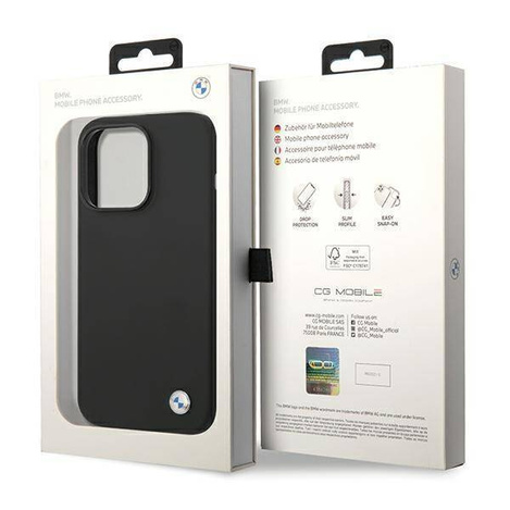 BMW Silicone Metal Logo - Etui iPhone 15 Pro Max (czarny)