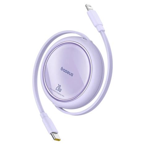 Baseus Free2Pull retractable USB-C / Lightning cable 20W 1m - purple