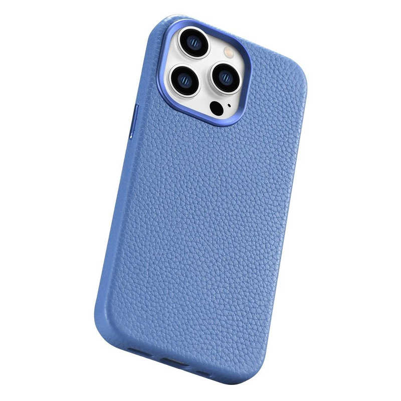 iCarer Case Leather genuine leather case for iPhone 14 Pro hellblau (WMI14220710-LB) (MagSafe compatible)
