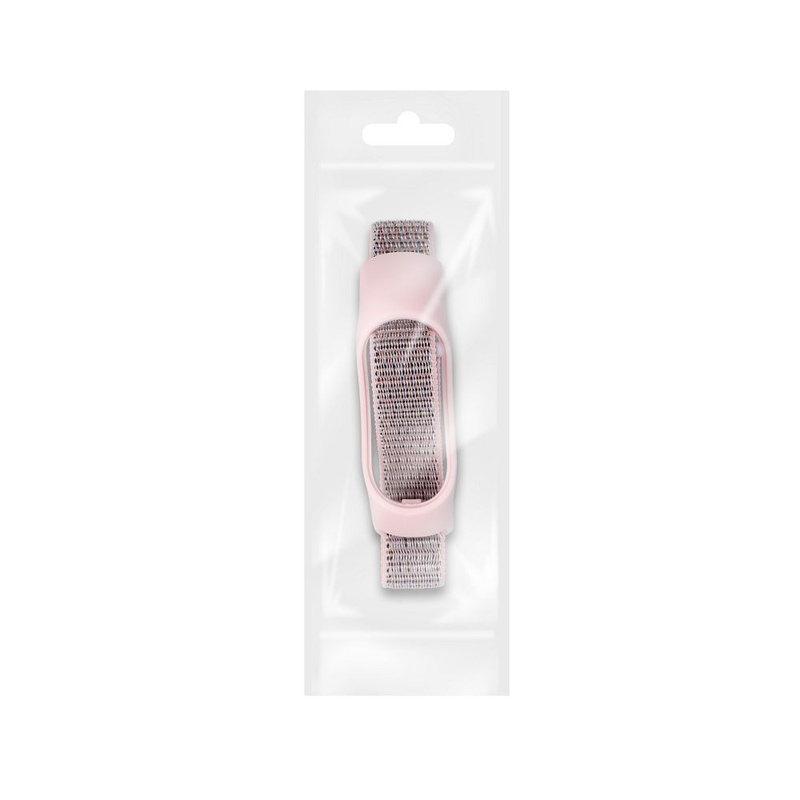 Pasek / opaska nylonowa do smart band Xiaomi Mi Band 5 / 6 / 7 różowa (07)