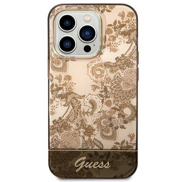 Guess Porcelain Collection - Etui iPhone 14 Pro (ochre)