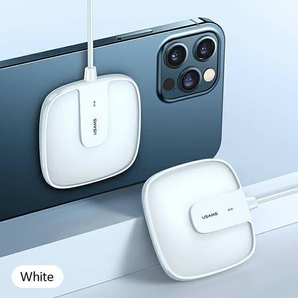 USAMS Ład. indukcyjna US-CD159 magnetic W1 15W Extra-thin iPhone 12 series biały/white CD159DZ02