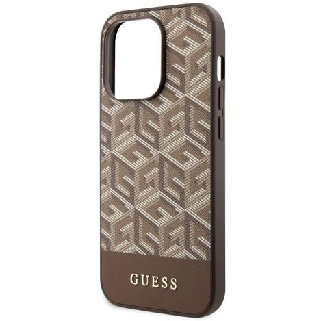 Guess GUHMP14XHGCFSEW iPhone 14 Pro Max 6.7&quot; brown/brown hard case GCube Stripes MagSafe