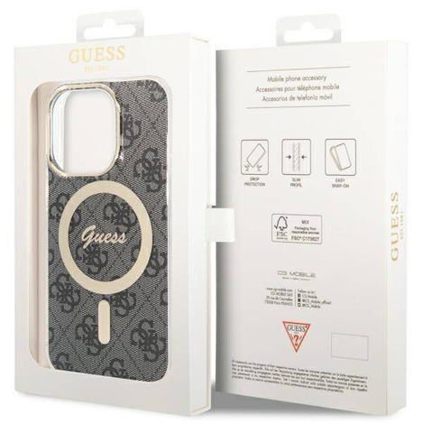 Guess GUHMP13LH4STK iPhone 13 Pro / 13 6.1" schwarz/schwarz Hardcase 4G MagSafe