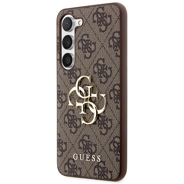Oryginalne Etui GUESS Hardcase GUHCS24S4GMGBR do Samsung S24 (Leather 4G Metal Logo / brązowy)