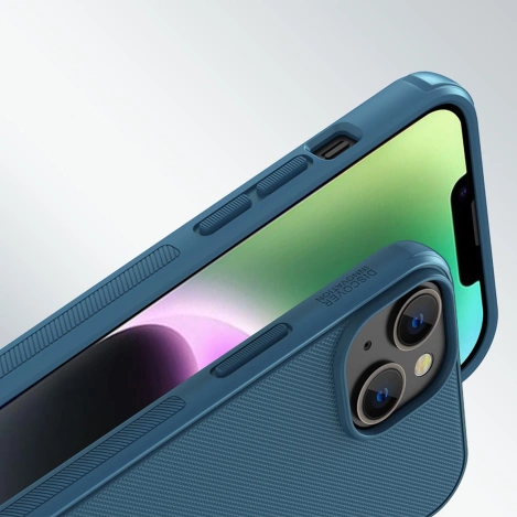 Nillkin Super Frosted Shield Pro Magnetic Case for iPhone 14 Plus with MagSafe magnetic blue
