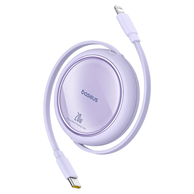 Baseus Free2Pull retractable USB-C / Lightning cable 20W 1m - purple