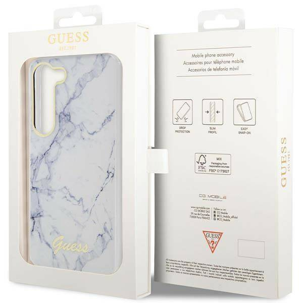 Guess GUHCS23MPCUMAH S23+ S916 weiß/weißes Hardcase Marble