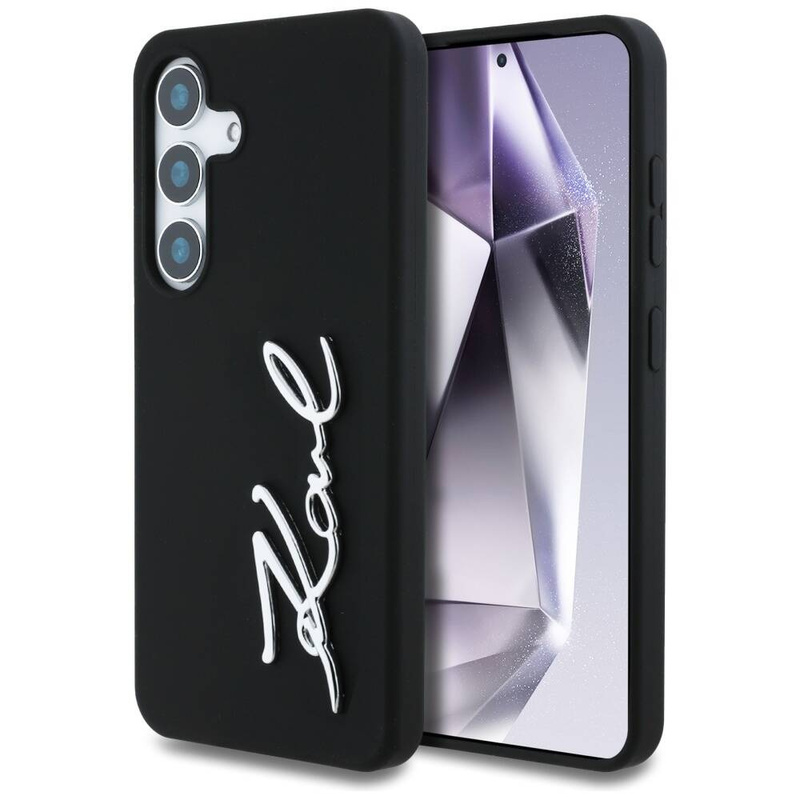 Karl Lagerfeld nakładka HC Silicone Sign Metal Logo do Samsung Galaxy S25 czarna