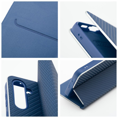 Kabura LUNA Book Carbon do SAMSUNG Xcover 4 niebieski