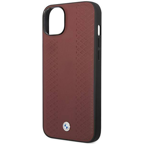 Original Case IPHONE 14 BMW Leather Diamond Pattern (BMHCP14S22RFGR) burgundy