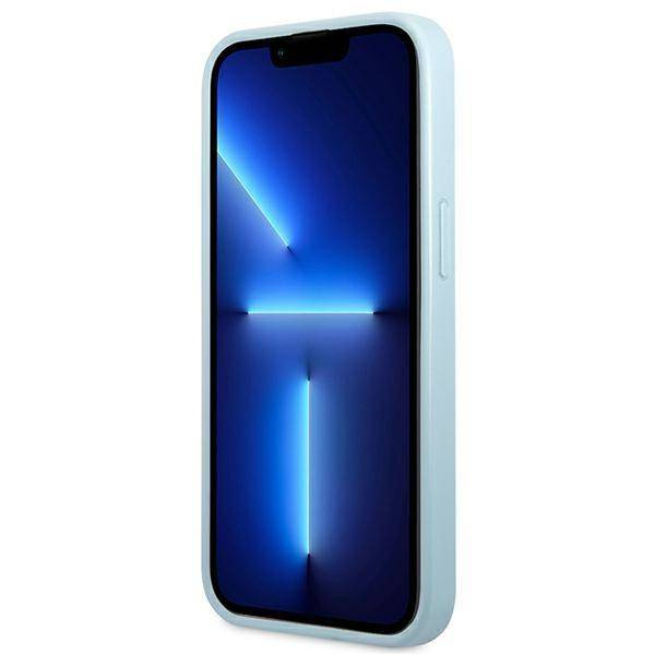 Original Handyhülle IPHONE 13 Guess Hardcase Saffiano 4G Small Metal Logo (GUHCP13MPS4MB) blau