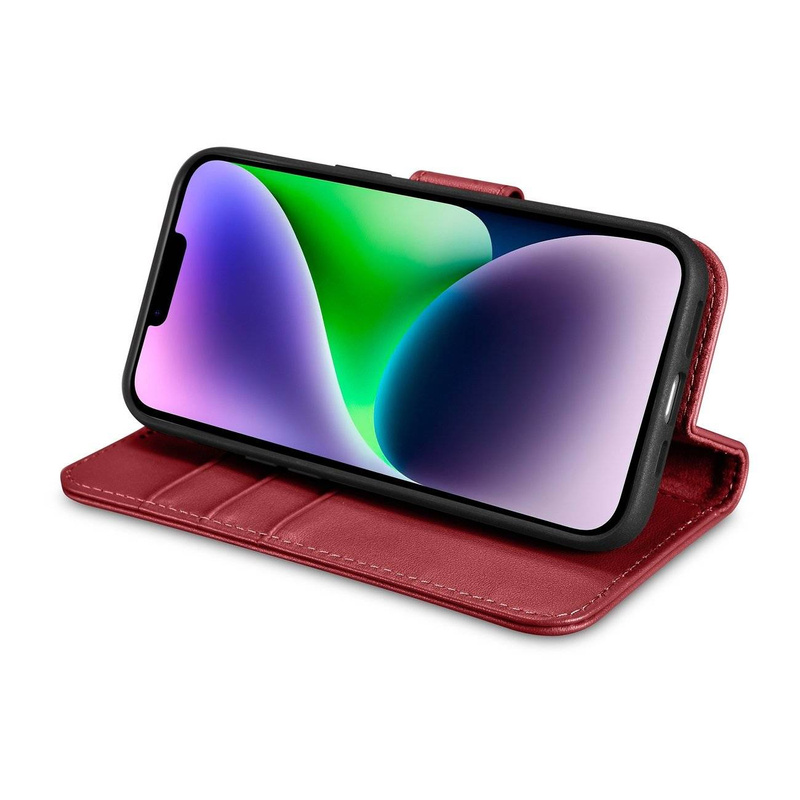 iCarer Wallet Case 2in1 iPhone 14 Plus Flip Leather Cover Anti-RFID red (WMI14220727-RD)