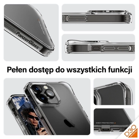 PanzerGlass HardCase mit D3O- und Military-Grade-Zertifizierung für iPhone 15 Pro Max – transparent